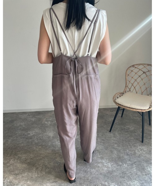 MLI'A（エムリア）の「楊柳キャミサロペット（サロペット/オーバーオール・レディース・ブラック/モカ・M）」の12枚目の写真