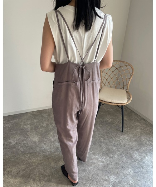 MLI'A（エムリア）の「楊柳キャミサロペット（サロペット/オーバーオール・レディース・ブラック/モカ・M）」の10枚目の写真