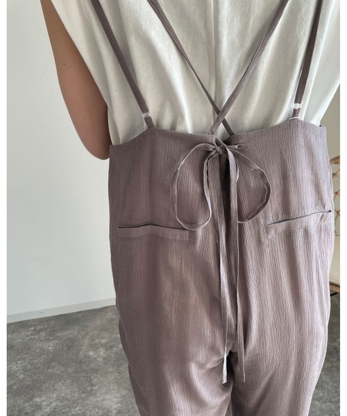 MLI'A（エムリア）の「楊柳キャミサロペット（サロペット/オーバーオール・レディース・ブラック/モカ・M）」の6枚目の写真