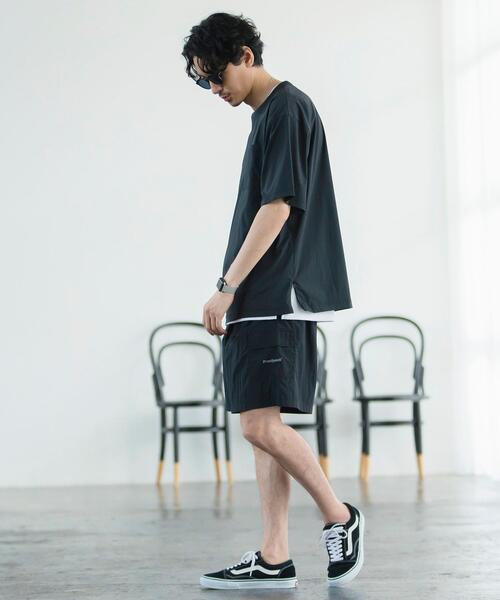 coen（コーエン）の「ストレッチナイロンクルーネックTシャツ（Tシャツ/カットソー・メンズ・ブラック/グレー/オリーブ・SMALL/MEDIUM/LARGE/X-LARGE）」の7枚目の写真