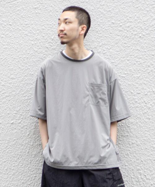 coen（コーエン）の「ストレッチナイロンクルーネックTシャツ（Tシャツ/カットソー・メンズ・ブラック/グレー/オリーブ・SMALL/MEDIUM/LARGE/X-LARGE）」の8枚目の写真