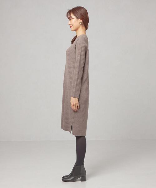 closet story（クローゼットストーリー）の「＜closet story（クロ－ゼットストーリー）＞ リブサック Vネック ワンピース -ウォッシャブル-（ワンピース・レディース・ベージュ/ブラック/シャーベット・FREE）」の5枚目の写真