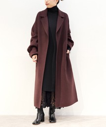 ヴェルメイユパーイエナ　Super180s ダブルフェイス 後ろタックコート　茶 VERMEIL par iena（ヴェルメイユパーイエナ）の「Super100 ダブル