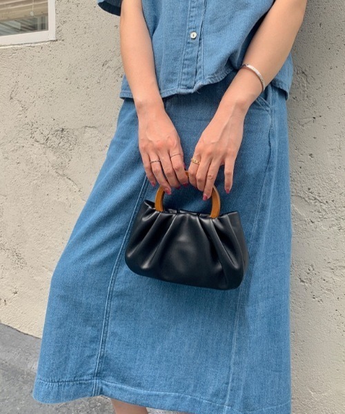 yuue' ( wear )（ユーイ）の「2wayレザーハンドバッグ（ハンドバッグ・レディース・ブラック/オフホワイト/イエロー・FREE）」の5枚目の写真