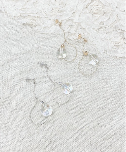 apres jour（アプレジュール）の「【apres jour×ARIAZ】クリアボールピアス（ピアス（両耳用）・レディース・シルバー/ゴールド・FREE）」の5枚目の写真