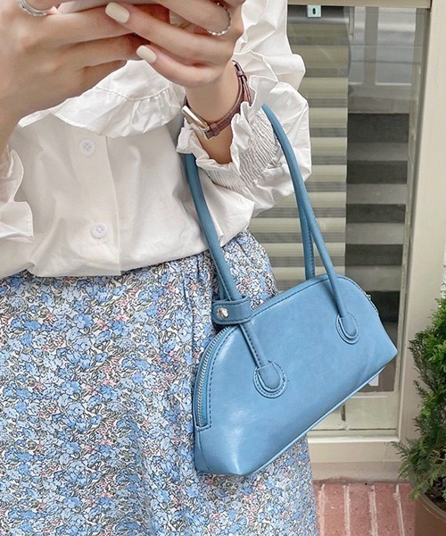 Chaco closet(チャコ クローゼット)の「カラーミニボストンバッグ(ボストンバッグ・レディース・グリーン/ピンク/ブラック/アイボリー/サックスブルー・FREE)」の6枚目の写真