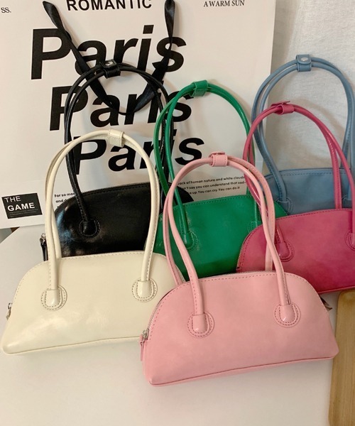 Chaco closet(チャコ クローゼット)の「カラーミニボストンバッグ(ボストンバッグ・レディース・グリーン/ピンク/ブラック/アイボリー/サックスブルー・FREE)」の12枚目の写真