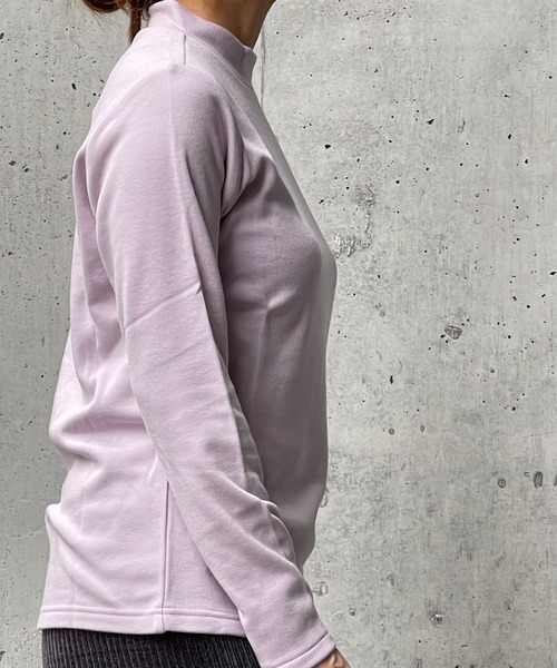 MATCH&more（マッチアンドモア）の「日本製 なめらかタッチ モックネック長袖Ｔシャツ（Tシャツ/カットソー・レディース・ライトグリーン/オフホワイト/ライトパープル/イエロー/ライトブルー/ブルー/ライトグレー/ピンク・MEDIUM/LARGE）」の22枚目の写真