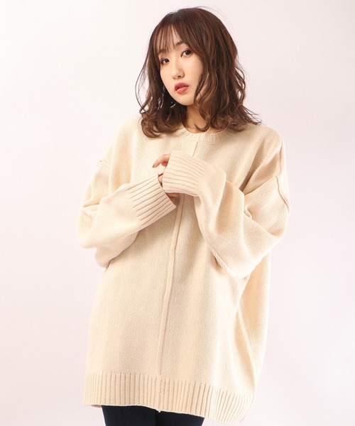 Revo.(レボ)の「5G AB ヤーン リンキング クルーネックニット(ニット/セーター・メンズ・ベージュ/ナチュラル/ブラック/カーキ・M/L)」の3枚目の写真