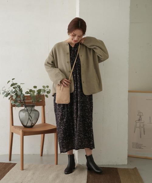 URBAN RESEARCH DOORS（アーバンリサーチドアーズ）の「キルトノーカラージャケット（ノーカラージャケット・レディース・アイボリー/ベージュ系その他/スミクロ・ONE）」の18枚目の写真