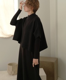 Bab | ケープトップ＆リブニットワンピースセット(ワンピース)