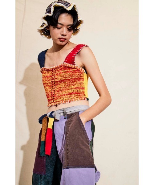 CHOI-HUNG COLORBLOCK CROP TOP