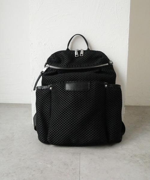 CURI BISCUI（キュリ　ビスキュイ）の「【CURIBISCUI】メッシュ素材 バックパック（バックパック/リュック・レディース・グレイッシュベージュ/ブラック/カーキ・FREE）」の17枚目の写真