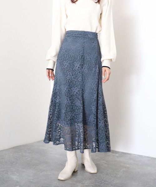 archives（アルシーヴ）の「レースマーメイドフレアスカート（スカート・レディース・ブルー/ブラック/アイボリー・MEDIUM）」の3枚目の写真