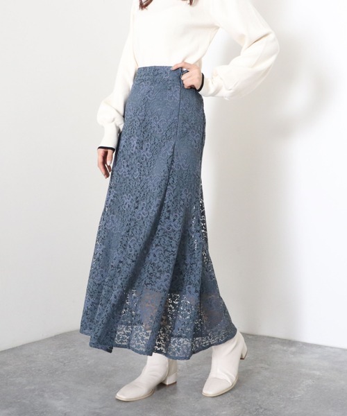 archives（アルシーヴ）の「レースマーメイドフレアスカート（スカート・レディース・ブルー/ブラック/アイボリー・MEDIUM）」の12枚目の写真