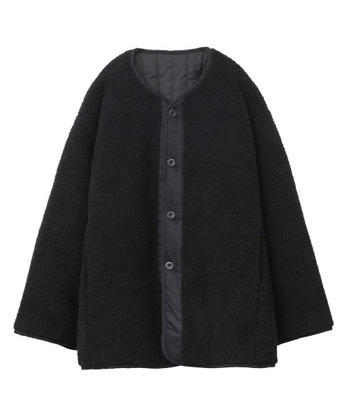 CLANE(クラネ)の「REVERSIBLE MILITARY BOA JACKET(ミリタリージャケット・レディース・ブラック/カーキ/アイボリー・1/2)」の7枚目の写真