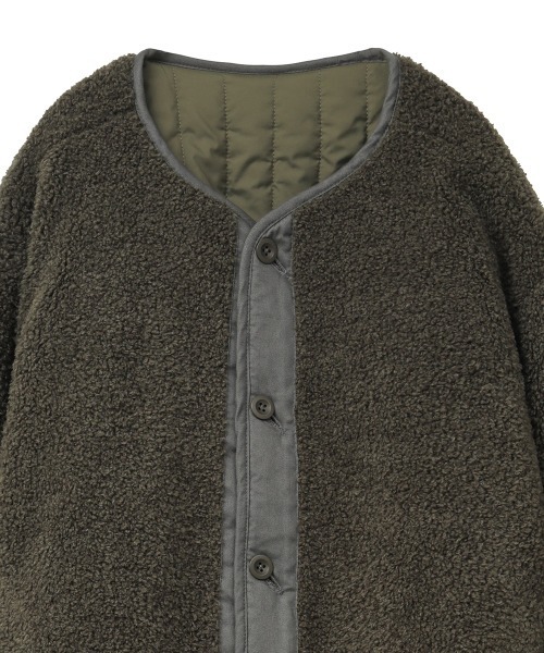 CLANE(クラネ)の「REVERSIBLE MILITARY BOA JACKET(ミリタリージャケット・レディース・ブラック/カーキ/アイボリー・1/2)」の11枚目の写真