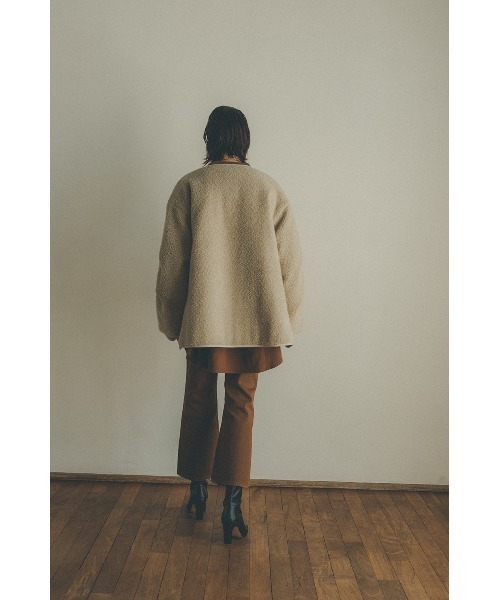 CLANE(クラネ)の「REVERSIBLE MILITARY BOA JACKET(ミリタリージャケット・レディース・ブラック/カーキ/アイボリー・1/2)」の9枚目の写真