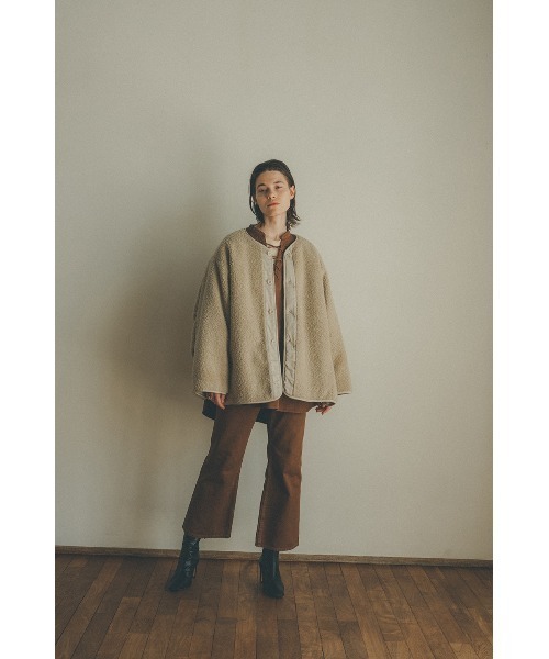 CLANE(クラネ)の「REVERSIBLE MILITARY BOA JACKET(ミリタリージャケット・レディース・ブラック/カーキ/アイボリー・1/2)」の20枚目の写真