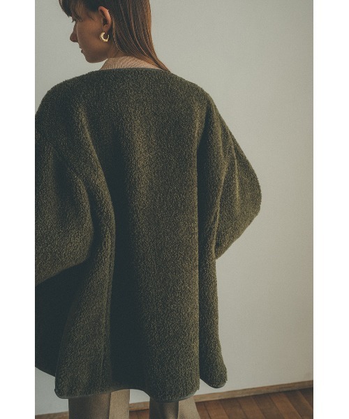 CLANE(クラネ)の「REVERSIBLE MILITARY BOA JACKET(ミリタリージャケット・レディース・ブラック/カーキ/アイボリー・1/2)」の5枚目の写真