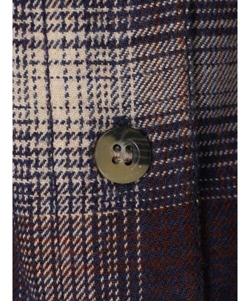 koe(コエ)の「TR先染めチェック微起毛シャツワンピース羽織*(シャツワンピース・レディース・ブラック/パープル・FREE)」の16枚目の写真