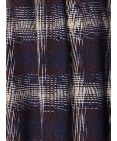 koe(コエ)の「TR先染めチェック微起毛シャツワンピース羽織*(シャツワンピース・レディース・ブラック/パープル・FREE)」の11枚目の写真