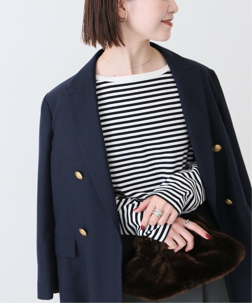 Spick & Span(スピックアンドスパン)の「≪追加≫GIZACOTTONボーダーロングT2◆(Tシャツ/カットソー・レディース・ボルドー/ブラウン/アイボリー・FREE)」の11枚目の写真