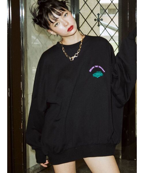 jouetie（ジュエティ）の「バックロゴプルオーバー（スウェット・レディース・ブラック/オフホワイト/ブルー・MEDIUM）」の16枚目の写真