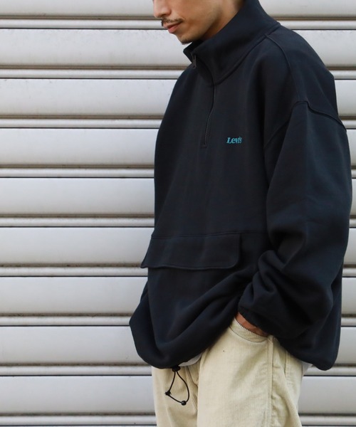 Levi's（リーバイス）の「【Levi's】ハーフジッププルオーバー（パーカー・メンズ・ブラック・S/M/L）」の5枚目の写真