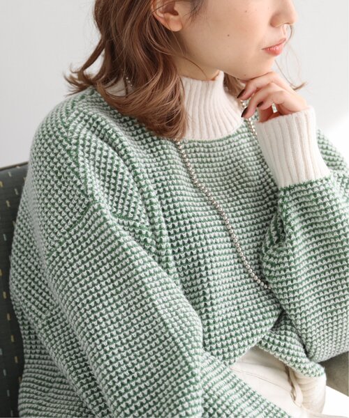 RAY CASSIN（レイカズン）の「ぽこぽこチェック配色ニットプルオーバー（ニット/セーター・レディース・ブラウン/イエロー/グリーン・FREE）」の20枚目の写真