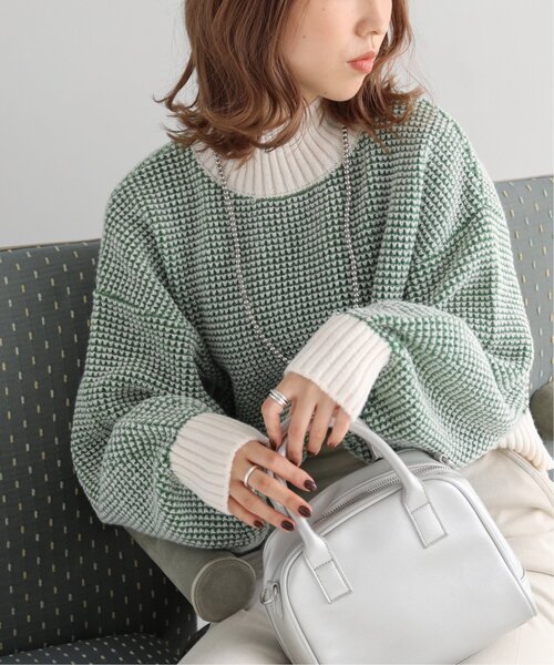 RAY CASSIN（レイカズン）の「ぽこぽこチェック配色ニットプルオーバー（ニット/セーター・レディース・ブラウン/イエロー/グリーン・FREE）」の21枚目の写真