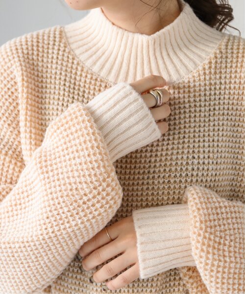 RAY CASSIN（レイカズン）の「ぽこぽこチェック配色ニットプルオーバー（ニット/セーター・レディース・ブラウン/イエロー/グリーン・FREE）」の4枚目の写真