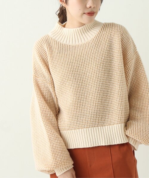 RAY CASSIN（レイカズン）の「ぽこぽこチェック配色ニットプルオーバー（ニット/セーター・レディース・ブラウン/イエロー/グリーン・FREE）」の6枚目の写真