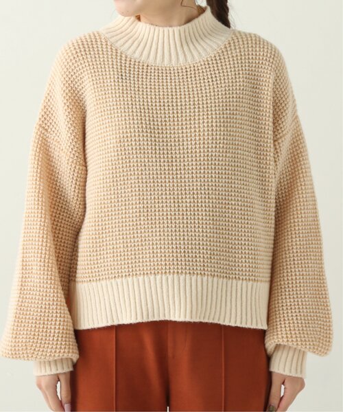 RAY CASSIN（レイカズン）の「ぽこぽこチェック配色ニットプルオーバー（ニット/セーター・レディース・ブラウン/イエロー/グリーン・FREE）」の9枚目の写真