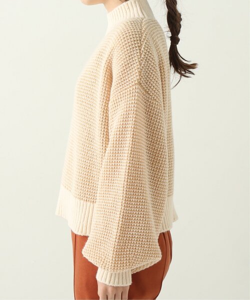 RAY CASSIN（レイカズン）の「ぽこぽこチェック配色ニットプルオーバー（ニット/セーター・レディース・ブラウン/イエロー/グリーン・FREE）」の10枚目の写真