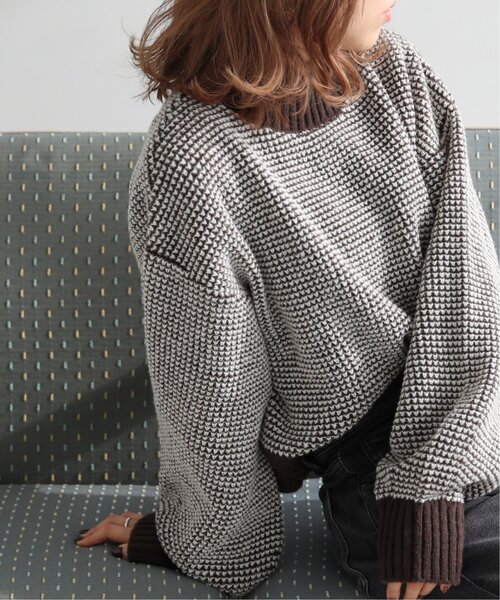 RAY CASSIN（レイカズン）の「ぽこぽこチェック配色ニットプルオーバー（ニット/セーター・レディース・ブラウン/イエロー/グリーン・FREE）」の14枚目の写真