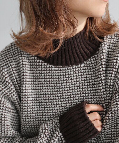 RAY CASSIN（レイカズン）の「ぽこぽこチェック配色ニットプルオーバー（ニット/セーター・レディース・ブラウン/イエロー/グリーン・FREE）」の16枚目の写真