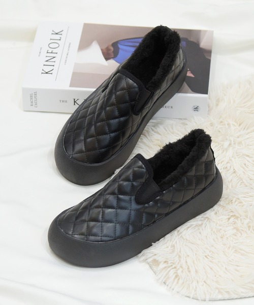 NOFALL(ノーフォール)の「キルティングボアスニーカー(スニーカー・レディース・ブラック/ベージュ・L/M/S/3L/LL)」の5枚目の写真