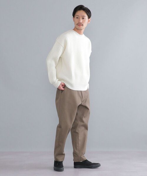 セール】SHIPS: 3G タスマニアウール ビッグアゼ クルーネックニット