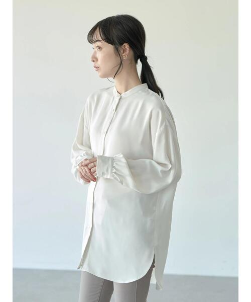 earth music&ecology(アースミュージックアンドエコロジー)の「とろみバンドカラーシャツチュニック*(シャツ/ブラウス・レディース・オフホワイト/マスタード/ホワイト系その他2・FREE)」の6枚目の写真