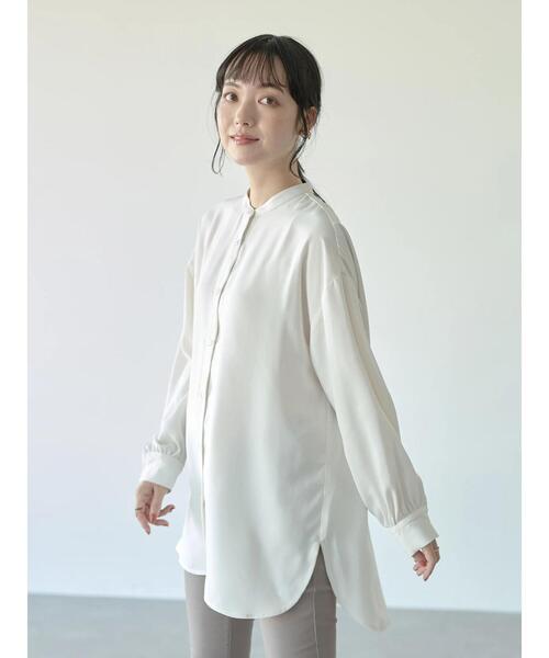 earth music&ecology(アースミュージックアンドエコロジー)の「とろみバンドカラーシャツチュニック*(シャツ/ブラウス・レディース・オフホワイト/マスタード/ホワイト系その他2・FREE)」の7枚目の写真