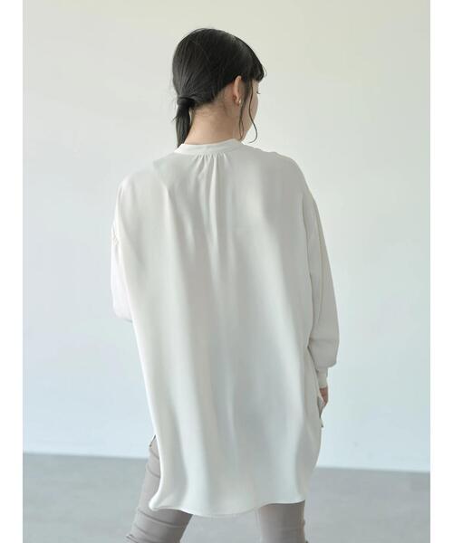 earth music&ecology(アースミュージックアンドエコロジー)の「とろみバンドカラーシャツチュニック*(シャツ/ブラウス・レディース・オフホワイト/マスタード/ホワイト系その他2・FREE)」の9枚目の写真