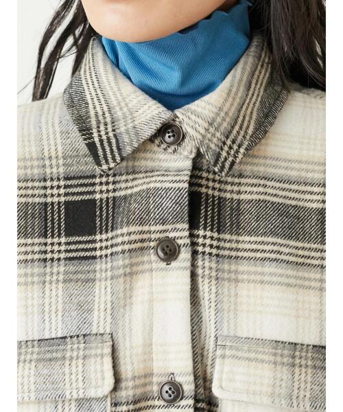 ELENCARE DUE（エレンカーレデュエ）の「・ELENCARE DUEシャギーチェックオーバーシャツ＊（シャツ/ブラウス・レディース・ブラック/ネイビー・FREE）」の7枚目の写真