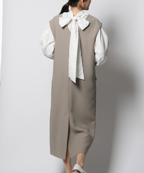 INTERPLANET（インタープラネット）の「【ａｎａｎａ】ボリューム袖ＢＩＧリボンミディ丈ブラウス（シャツ/ブラウス・レディース・ベージュ/オフホワイト・FREE）」の17枚目の写真