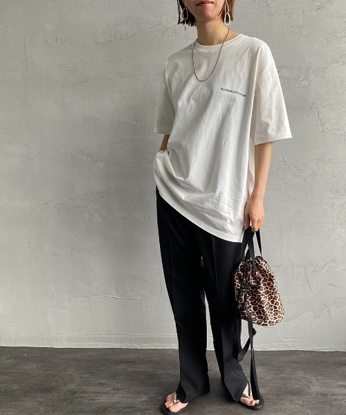 Manhattan Portage（マンハッタンポーテージ）の「[MANHATTAN PORTAGE/マンハッタンポーテージ] 別注 ブランドロゴ バックプリントTシャツ（Tシャツ/カットソー・レディース・ホワイト/ブラック/レッド・S/M/L/XL）」の9枚目の写真