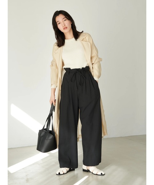 earth music&ecology(アースミュージックアンドエコロジー)の「シアートレンチコート*(トレンチコート・レディース・ライトベージュ/ライトカーキ・FREE)」の14枚目の写真