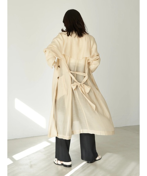 earth music&ecology(アースミュージックアンドエコロジー)の「シアートレンチコート*(トレンチコート・レディース・ライトベージュ/ライトカーキ・FREE)」の18枚目の写真