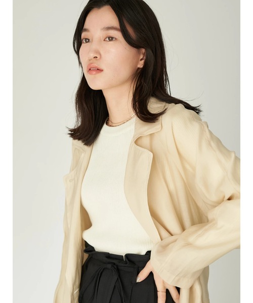 earth music&ecology(アースミュージックアンドエコロジー)の「シアートレンチコート*(トレンチコート・レディース・ライトベージュ/ライトカーキ・FREE)」の16枚目の写真