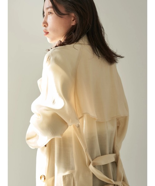 earth music&ecology(アースミュージックアンドエコロジー)の「シアートレンチコート*(トレンチコート・レディース・ライトベージュ/ライトカーキ・FREE)」の12枚目の写真