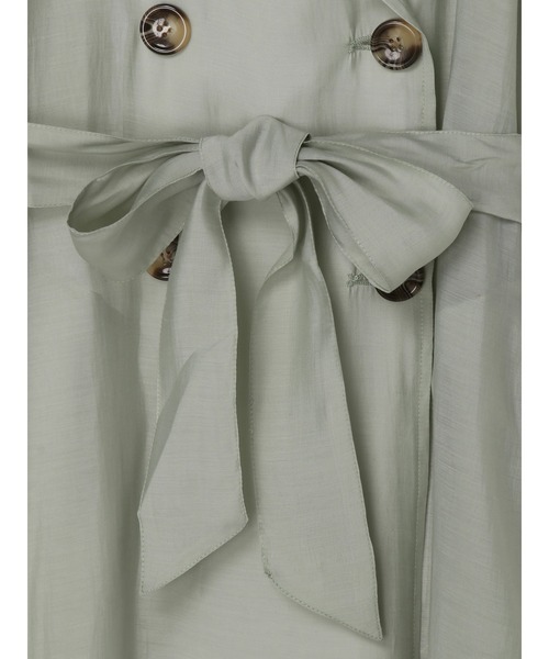 earth music&ecology(アースミュージックアンドエコロジー)の「シアートレンチコート*(トレンチコート・レディース・ライトベージュ/ライトカーキ・FREE)」の4枚目の写真